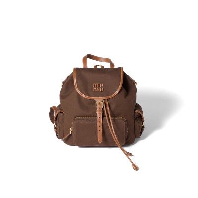MIU MIU CANVAS AND LEATHER BACKPACK 5BZ042 (29.5*25*12.5cm)